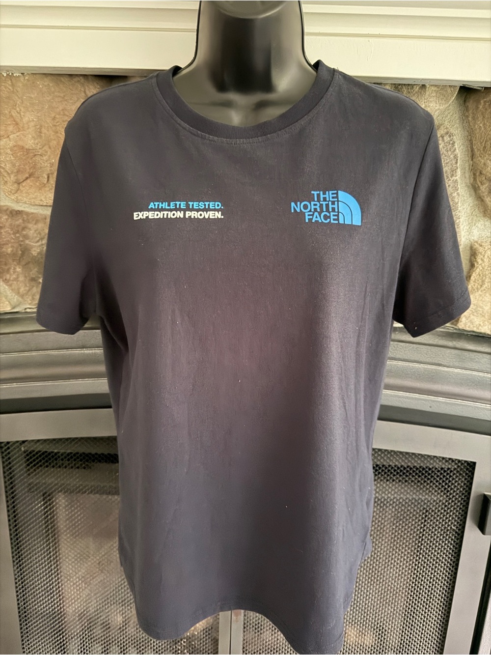 The North Face women's navy Short Sleeve Tee with Blue Chest Logo